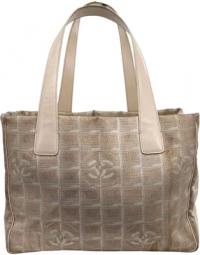 Pre-owned Trave Line Tote Small i Metallic Beige