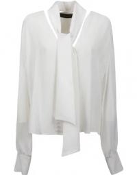 -BOW PLEATED BLOUSE