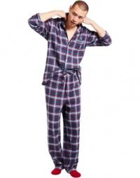 Plaid flanel åben pyjamas