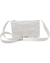 Bottega Veneta Cassette Bag in White Calfskin Leather