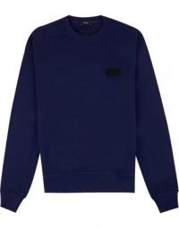 Herno Cotton Sweatshirt Broderet logo Patch Fjernelig blå Navy-48