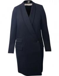 Stella McCartney Shawl Collar Coat in Black Polyamide
