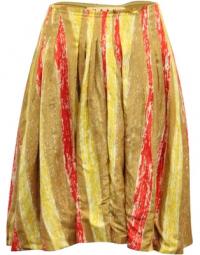 Marni Balloon plisserede midi nederdel i flerfarvet silke