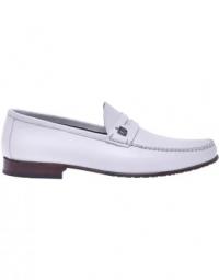 White calfskin loafers