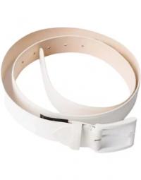 White leather belt with buckle