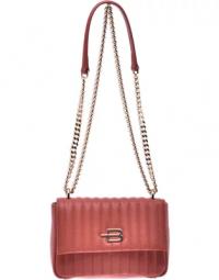 Brick-red quilted leather mini bag