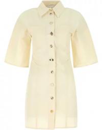 Cream Nylon Bland Jayla Shirt Dress