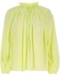 Fluo gul polyester bluse