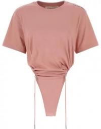 Mørk lyserød bomuld bodysuit
