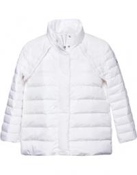 Light down jacket in milk-white fabric