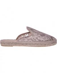 nude lace fabric slip-ons
