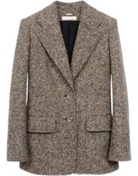 Tweed jakke med keramiske knapper