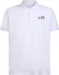 White Icon polo shirt by Dsquared2; features a minimal design enhanced by the brand iconic logo