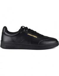 Men Luxury Sneakers - Dsquared2 Black Sneakers with Gold Logo