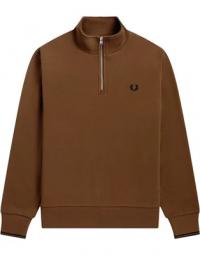 Fred Perry Half Zip Crew Sweat Shaded Stone; Sort