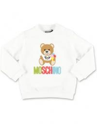 MOSCHINO felpa Teddy Bear bianca in cotone baby boy|Teddy Bear white cotton baby boy MOSCHINO sweatshirt
