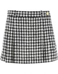 Broderet tweed mini nederdel