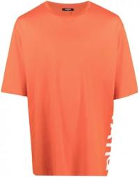 Orange Oversized Side Printed T-Shirt