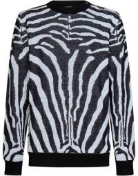 Zebra Print Linen-Bomuld Sweatshirt