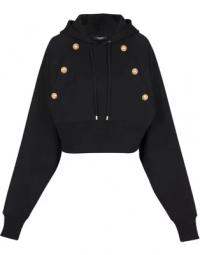 Moderne Cropped Button LS Hoodie