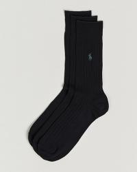 Polo Ralph Lauren 3-Pack Egyptian Cotton Socks Black