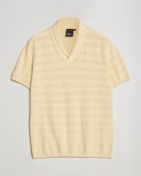 Oscar Jacobson Rolle Garment Dye Structured Cotton Polo Yellow