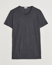 Zimmerli of Switzerland Wool/Silk Crew Neck T-Shirt Charcoal