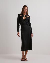 Malina - Sort - Amela Embellished Jersey Midi Dress