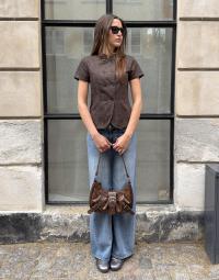Nelly - Brun - Buttoned Short Sleeve Jacket