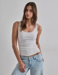 Vero Moda - Hvid - Vmnana Lace Tank Top Jrs Noos