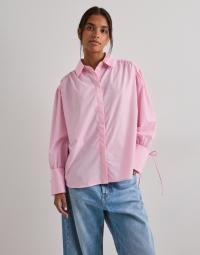 Pieces - Pink - Pcanni Ls Pleated Detail Shirt Wvn