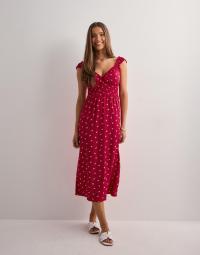 Nelly - Rød - Smock Midi Dress