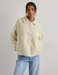 Only - Hvid - Onlkelly Teddy Quilted Jacket Otw