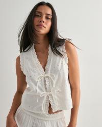 Pieces - Hvid - Pctalia Sl Tie Top Wvn
