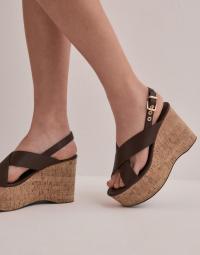 Nelly - Brun - Wedge Slingback Heel