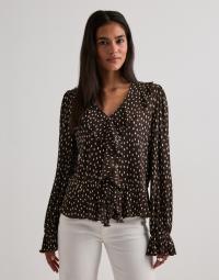 Only - Brun - Onlkafie L/S Frill Top Wvn
