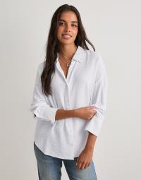 Only - Hvid - Onloregon Bari L/S Shirt Wvn