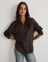 Only - Brun - Onloregon Bari L/S Shirt Wvn