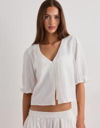 Pieces - Hvid - Pcsikka 2/4 Top Wvn Noos Bc