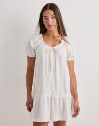 Only - Hvid - Onlgoa Ss Linen Short Dress Cc Pnt