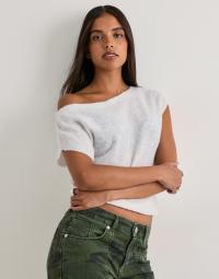Nelly - Hvid - Slouchy Knit Top