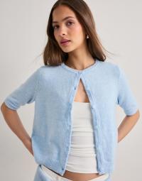 Vero Moda - Blå - Vmdoffy 2/4 O-Neck Button Cardigan
