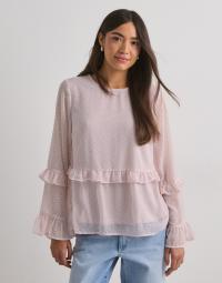 Pieces - Pink - Pcbabette Ls Top Wvn