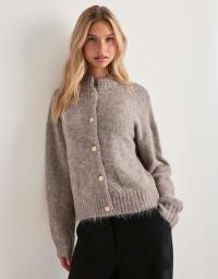 Neo Noir - Beige - Taura Fluffy Knit Cardigan