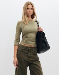 Nelly - Grøn - Perfect Basic Half Sleeve Top