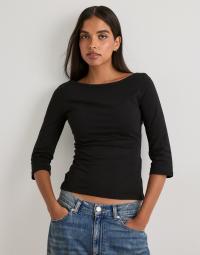 Nelly - Sort - Perfect Basic Half Sleeve Top