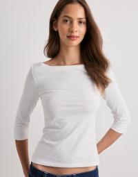Nelly - Hvid - Perfect Basic Half Sleeve Top
