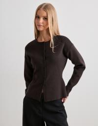 Only - Brun - Onllucy Ls O-Neck Cardigan Ex Knt