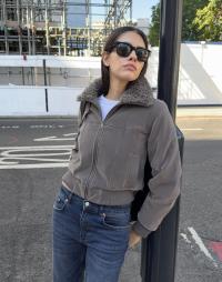 Nelly - Grå - Tight Zip Fur Jacket