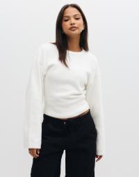 Nelly - Hvid - Tight Waist Knit Sweater